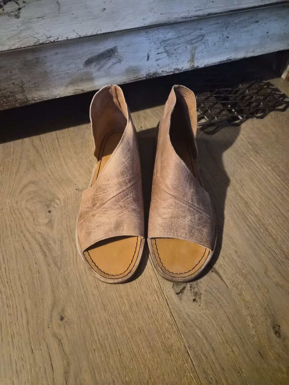 Free People Tan Open-Toe Flats